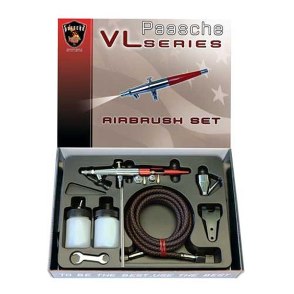 Paasche VL-202S Airbrush Set with Metal Handle & All Three Heads for VL PA398285